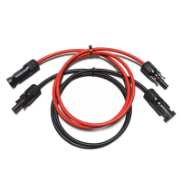 Solarkabel Verlängerungskabel Rot/Schwarz 4 - 6mm² mit montiertem Stecker 2x 1m 4mm²