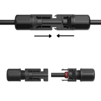 Solarkabel Verlängerungskabel Rot/Schwarz 4 - 6mm² mit montiertem Stecker 2x 1m 4mm²