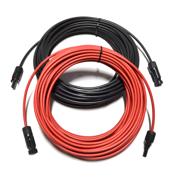 Solarkabel Verlängerungskabel Rot/Schwarz 4 - 6mm² mit montiertem Stecker MC4 2x 15m 4mm²