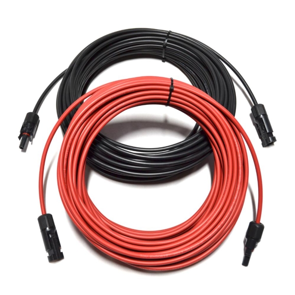 Solarkabel Verlängerungskabel Rot/Schwarz 4 - 6mm² mit montiertem Stecker 2x 15m 4mm²