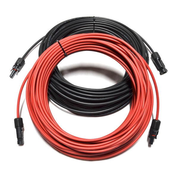 Solarkabel Verlängerungskabel Rot/Schwarz 4 - 6mm² mit montiertem Stecker 2x 30m 4mm²