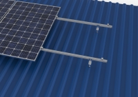 Montagesystem mit Stockschrauben für 4 Solarmodule 1-reihige Hochkant-Verlegung