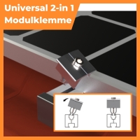 Montagesystem mit Stockschrauben für 4 Solarmodule 1-reihige Hochkant-Verlegung