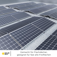 SOLAR ALLin Flachdach PV Montagesystem für Solaranlagen mit 4 Modulen, Süd & Ost/West Ausrichtung (10°)