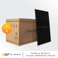 Palette 36 Stk. JA Solar PV Solarmodule JAM54D40_440/LB...