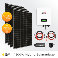 1800Wp/1500W (1,5kW) Hybrid Solaranlage, JA Solar Bifazial, Afore, WIFI