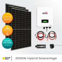 2700Wp/2000W (2kW) Hybrid Solaranlage, JA Solar Bifazial,...