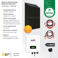 4050Wp/3600W (3,6kW) Hybrid Solaranlage, JA Solar...