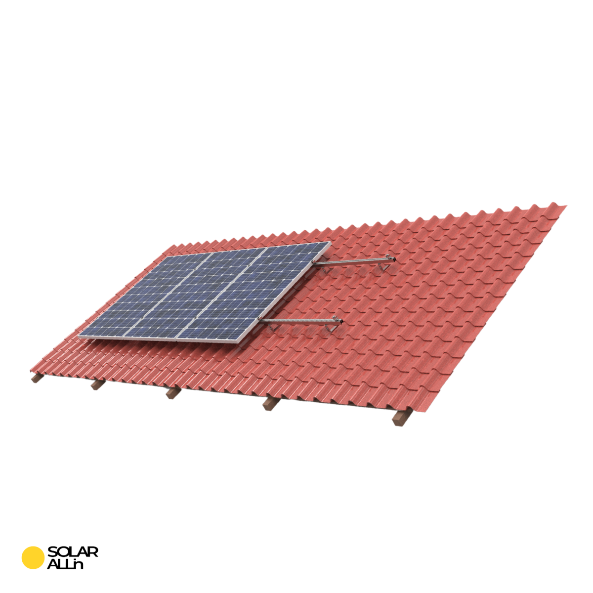 Pv Montagesystem Für Schrägdach Ziegeldach 4 Solarmodule 1 Reihige Ho 5813