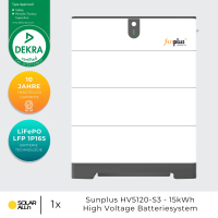 15.470Wp/15kW Hybrid PV-Anlage mit 15kWh Stromspeicher 3 phasige High-Volt Komplett-Set