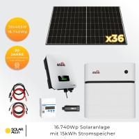 16.740Wp/15kW Hybrid PV-Anlage mit 15kWh Stromspeicher 3 phasige High-Volt Komplett-Set