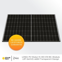 11.160Wp/10kW PV-Anlage mit 10kWh HV Stromspeicher | 24x LONGi Module Bifazial 465Wp | Afore Hybrid Wechselrichter 3-Phasig HV | App & WiFi