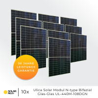 3960Wp/3,6kW PV-Anlage | 9x Ulica Solar Module Bifazial...