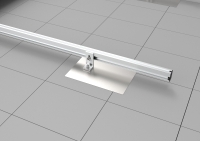 Montagesystem für Bitumendach mit Alu Dichtplatte für 4 Solarmodule  1-reihige Hochkant-Verlegung