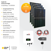 3520Wp/3kW Hybrid PV-Anlage | 8x Ulica Solar Module...