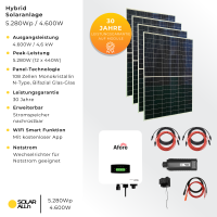 5280Wp/4,6kW Hybrid PV-Anlage | 12x Ulica Solar Module...