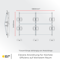 3,5kWp/3kW Solar Komplettset mit 5,12kWh LiFePO4 Stromspeicher und Montagesystem für Flachdach | 8x JA Solar Module Bifazial 440Wp | Afore Hybrid Wechselrichter 1-Phasig LV | App & WiFi