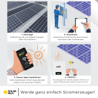 3,5kWp/3kW Solar Komplettset mit 5,12kWh LiFePO4 Stromspeicher und Montagesystem für Flachdach | 8x JA Solar Module Bifazial 440Wp | Afore Hybrid Wechselrichter 1-Phasig LV | App & WiFi