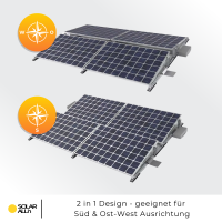 3,5kWp/3kW Solar Komplettset mit 5,12kWh LiFePO4 Stromspeicher und Montagesystem für Flachdach | 8x JA Solar Module Bifazial 450Wp | Afore Hybrid Wechselrichter 1-Phasig LV | App & WiFi