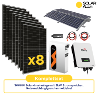 3000W Solar-Inselanlage mit 5kW Stromspeicher, Autarkes...