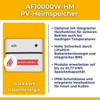 8kW/10kWh PV-Energiespeichersystem autarkes Komplettset | Haushalt/Notstromfähige PV-Anlage | Montagesets und Zubehör | optional mit Heizfunktion