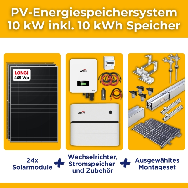 10kW/10kWh PV-Energiespeichersystem autarkes Komplettset | Haushalt/Notstromfähige PV-Anlage | Montagesets und Zubehör | optional mit Heizfunktion Ohne Heizfunktion-Ohne
