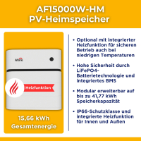 12kW/15kWh PV-Energiespeichersystem autarkes Komplettset | Haushalt/Notstromfähige PV-Anlage | Montagesets und Zubehör | optional mit Heizfunktion