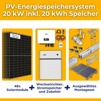 20kW/20kWh PV-Energiespeichersystem autarkes Komplettset | Kleingewerbe/Notstromfähige PV-Anlage | Montagesets und Zubehör
