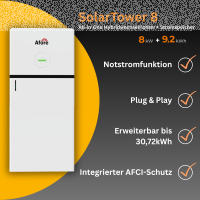 SolarTower 8 - 8 kW Photovoltaikanlage mit 9,2 kWh Stromspeicher | All-in-One PV-Komplettsystem | 20× LONGi BC-Module (465 Wp) | inkl. Montagesystem für Ziegeldach / Schrägdach
