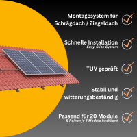 SolarTower 8 - 8 kW Photovoltaikanlage mit 9,2 kWh Stromspeicher | All-in-One PV-Komplettsystem | 20× LONGi BC-Module (465 Wp) | inkl. Montagesystem für Ziegeldach / Schrägdach
