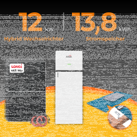 SolarTower 12 - 12 kW Photovoltaikanlage mit 13,8 kWh Stromspeicher | All-in-One PV-Komplettsystem | 28× LONGi BC-Module (465 Wp) | inkl. Stockschrauben Montagesystem für Holzuntergründe