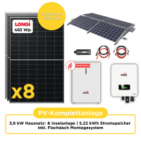 3,6 kW PV-Komplettanlage mit 5,22 kWh Stromspeicher |...