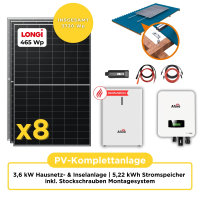 3,6 kW PV-Komplettanlage mit 5,22 kWh Stromspeicher |...