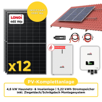 4,6 kW PV-Komplettanlage mit 5,22 kWh Stromspeicher |...