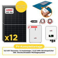 4,6 kW PV-Komplettanlage mit 5,22 kWh Stromspeicher |...