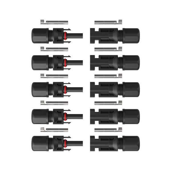 5er Set Solarstecker Kabelstecker für Solarpanel IP67 Wasserschutz, 2,5-6mm²
